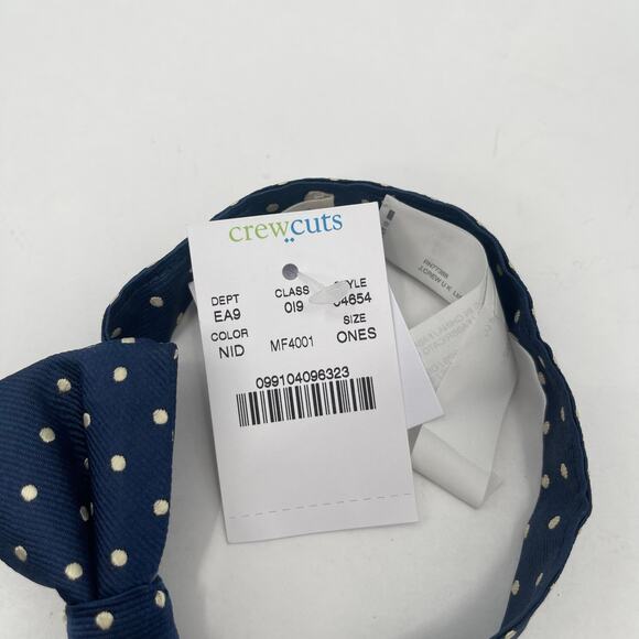 J.CREW CREWCUTS Bowtie Boys Toddler Navy Polka Dot One Size NWT Event Formal - Picture 7 of 9